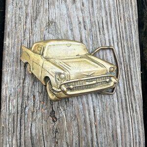 Vintage 1978 Solid Brass Baron Car Belt Buckle